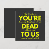 Invitation Adieu sarcastique, Vous êtes mort pour nous, collè (Devant / Derrière)