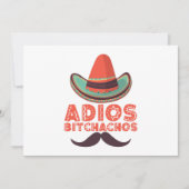 Invitation Adios Bitchachos Sombrero Retro Cinco De Mayo (Devant)