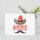 Invitation Adios Bitchachos Sombrero Retro Cinco De Mayo (Debout devant)
