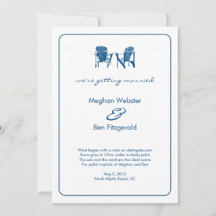 Invitation Adirondack Chairs Wedding Announcement