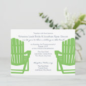 Invitation Adirondack Chaises Lime et Marine Beach Mariage (Debout devant)