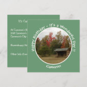Invitation Adirondack Lean-to en automne Anniversaire Article (Devant / Derrière)