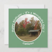 Invitation Adirondack Lean-to en automne Anniversaire Article (Devant)