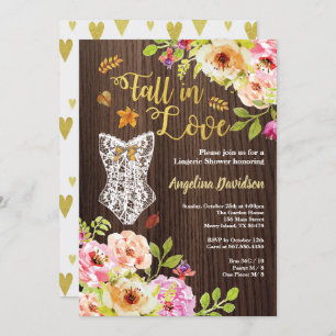 Invitation Admirez l'invitation à la douche en lingerie.Rusti