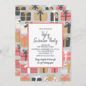 Invitation Admission à la fête de pull moche Cadeaux mignons (Devant / Derrière)