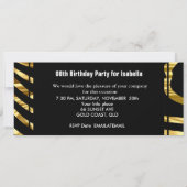 Invitation Admission Anniversaire Zebra Gold Black (Dos)