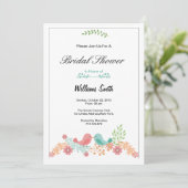 Invitation Admission de douche nuptiale aquarelle (Debout devant)