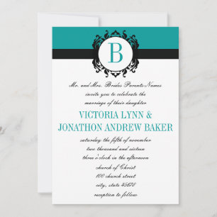 Invitation Admission de mariage pour un monogramme de Deep Aq