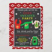 Invitation Admission de noël de pull moche (Devant / Derrière)