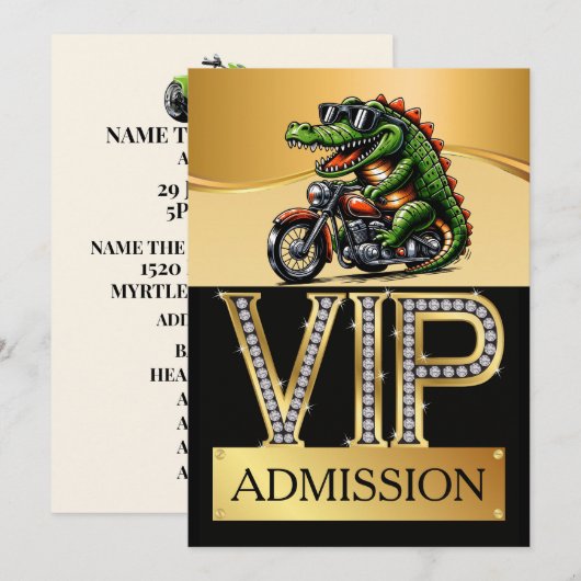 Invitation Admission VIP à la fête du rallye moto (Devant / Derrière)