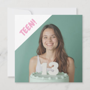Invitation Ado 13 ans Photo personnalisée Fête d'anniversaire