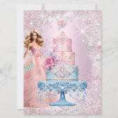 Invitation Ado Anniversaire rose Bleu hiver Wonderland Tiara (Dos)