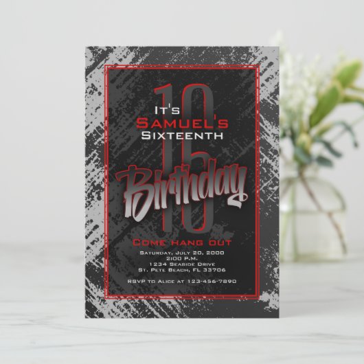 Invitation Ado Boy Anniversaire (Debout devant)