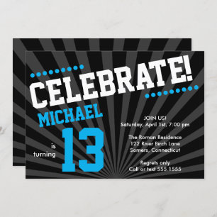 Invitation Ado Boy Birthday Invitation-Any Year, Blue