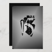 Invitation Ado Boy fête d'anniversaire Black Silver Invitatio (Devant / Derrière)