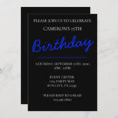 Invitation Ado Boy Men Man Fête d'anniversaire (Devant / Derrière)