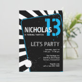 Invitation Ado Boy Party | Bleu (Debout devant)