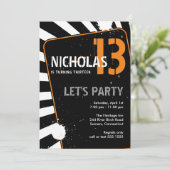 Invitation Ado Boy Party | Orange (Debout devant)