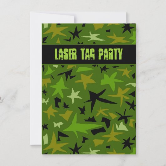 Invitation Ado Boys Anniversaire Camo Stars Party (Devant)