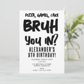 Invitation Ado de la fête d'anniversaire du garçon Bruh Boy (Debout devant)