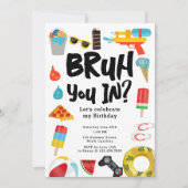 Invitation Ado de la fête d'anniversaire du garçon Bruh Boy é (Devant)