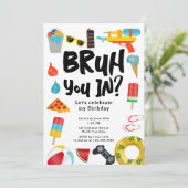 Invitation Ado de la fête d'anniversaire du garçon Bruh Boy é (Debout devant)