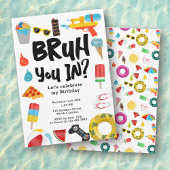 Invitation Ado de la fête d'anniversaire du garçon Bruh Boy é