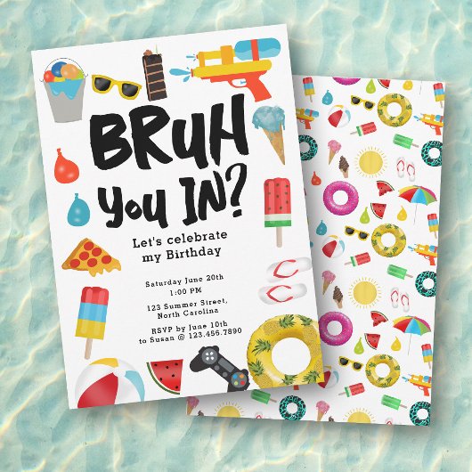 Invitation Ado de la fête d'anniversaire du garçon Bruh Boy é