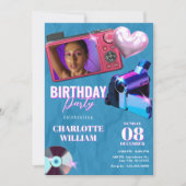 Invitation Ado esthétique Y2k Caméra photo anniversaire (Devant)