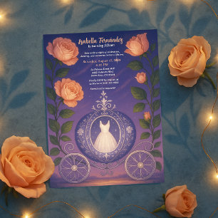 Invitation Ado Fille Fairytale Quinceañera Carriage Party