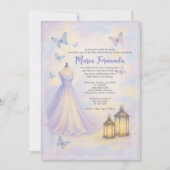 Invitation Ado fille papillon Quinceañera robe Lilac douce (Devant)