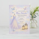 Invitation Ado fille papillon Quinceañera robe Lilac douce (Debout devant)