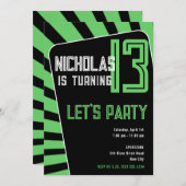 Invitation Ado Garçon 13e anniversaire - N'importe quel âge n (Devant / Derrière)