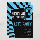 Invitation Ado Garçon 13e anniversaire - N'importe quel âge N (Devant / Derrière)