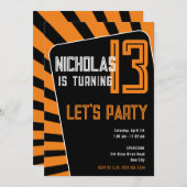 Invitation Ado Garçon 13e anniversaire - N'importe quel âge N (Devant / Derrière)