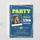 Invitation Ado Garçon Anniversaire, 13 ans ou n'importe quel (Devant)