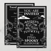 Invitation Ado Girl Gothic Black Talboard Sleepover (Devant / Derrière)