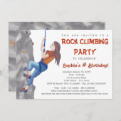 Invitation Ado Girls Rock Escalade Anniversaire Fête Invitati (Devant / Derrière)