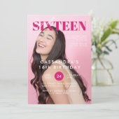 Invitation Ado Magazine Couverture Sweet sixteen Anniversaire (Debout devant)
