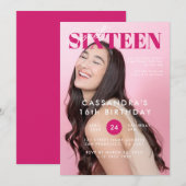 Invitation Ado Magazine Couverture Sweet sixteen Anniversaire (Devant / Derrière)