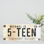 Invitation ADO MODERNE Anniversaire GARÇON LICENCE de voiture (Debout devant)