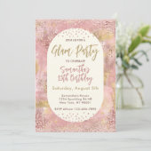 Invitation Ado moderne Glam Spa Party Faux Rose Gold Parties (Debout devant)
