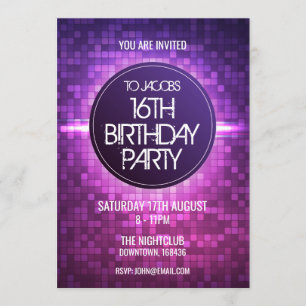 Invitation Ado Night Club fête d'anniversaire