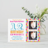 Invitation Ado ou Tween photo colorée Anniversaire (Debout devant)