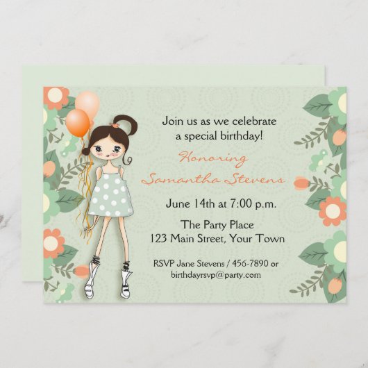 Invitation Ado tendance, Anniversaire (Devant / Derrière)