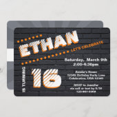 Invitation Ado/Tween Graffiti Brick Wall Anniversaire Boy Par (Devant / Derrière)