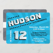 Invitation Ado/Tween Graffiti mur fête des garçons (Devant / Derrière)