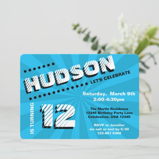 Invitation Ado/Tween Graffiti mur fête des garçons (Debout devant)