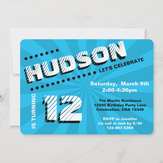 Invitation Ado/Tween Graffiti mur fête des garçons (Devant)