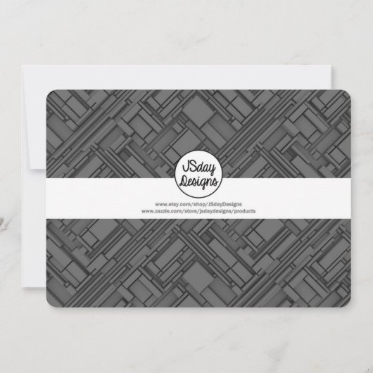 Invitation Ado/Tween Graffiti mur fête des garçons (Dos)